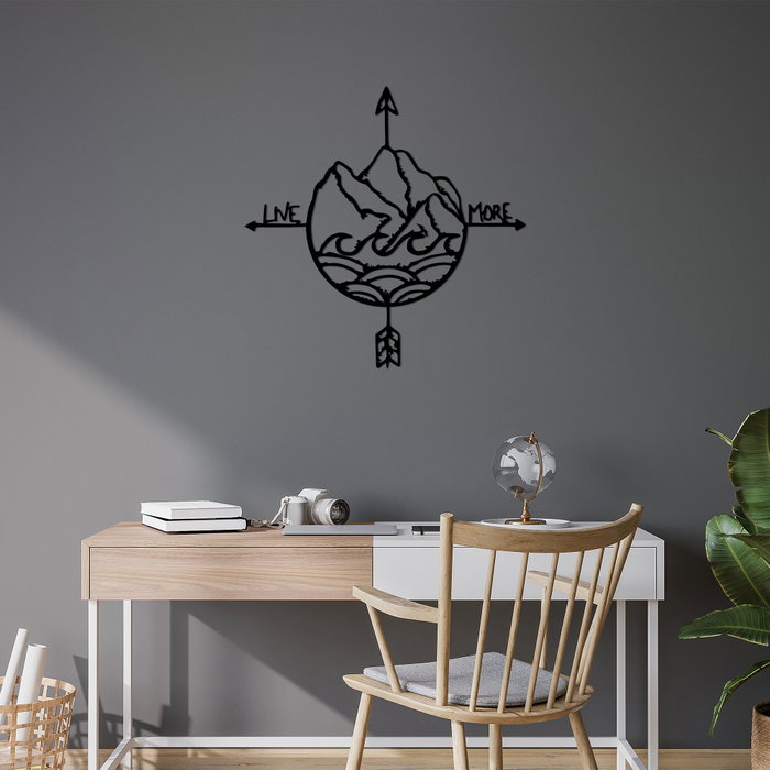 Wallity Live More - 448 Escultura de Pared de Metal Negro